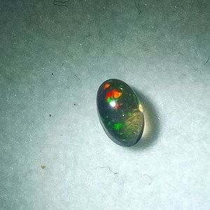 🔥 Rare Genuine Ethiopian Black Fire Opal Loose Cabochon Oval Cut .25ctw
